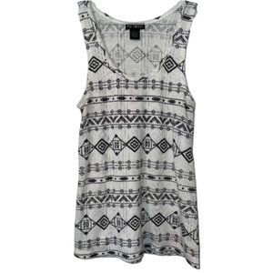 Miss Chievous Size Small Women Cream Aztec Print Knit Tank